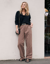 Chicago Linen Pant - Chocolate