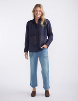 Chloe Panel Shirt - Navy