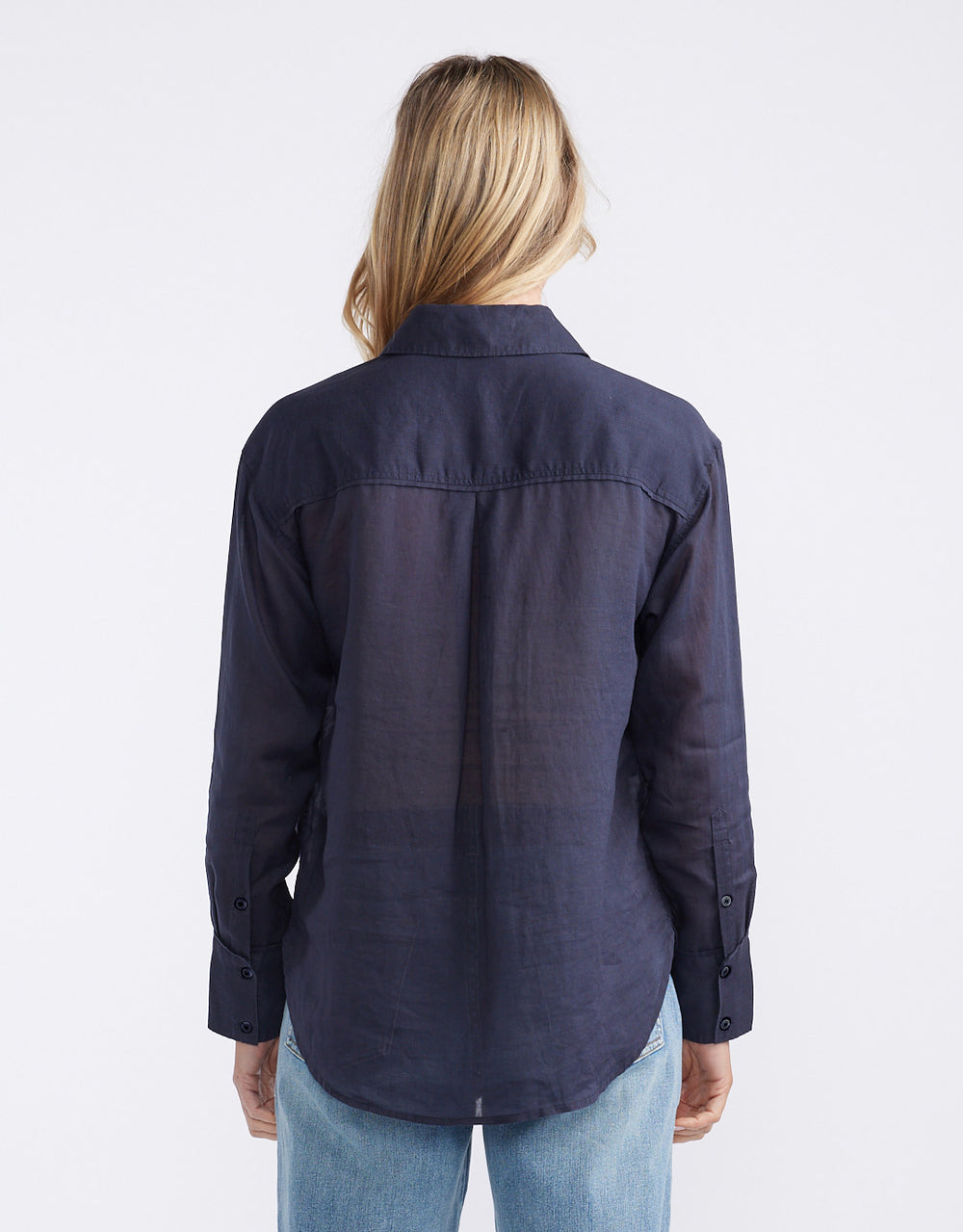 Chloe Panel Shirt - Navy