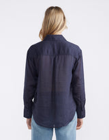 Chloe Panel Shirt - Navy