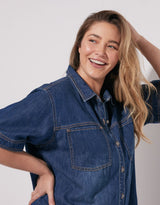 Claudia Denim Dress - Dark Wash