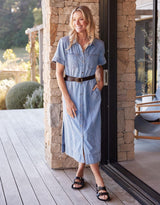 Claudia Midi Dress - Mid Wash