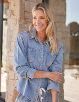 Claudia Relaxed Shirt - Mid Wash