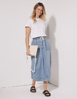 Coco Midi Skirt - Mid Wash