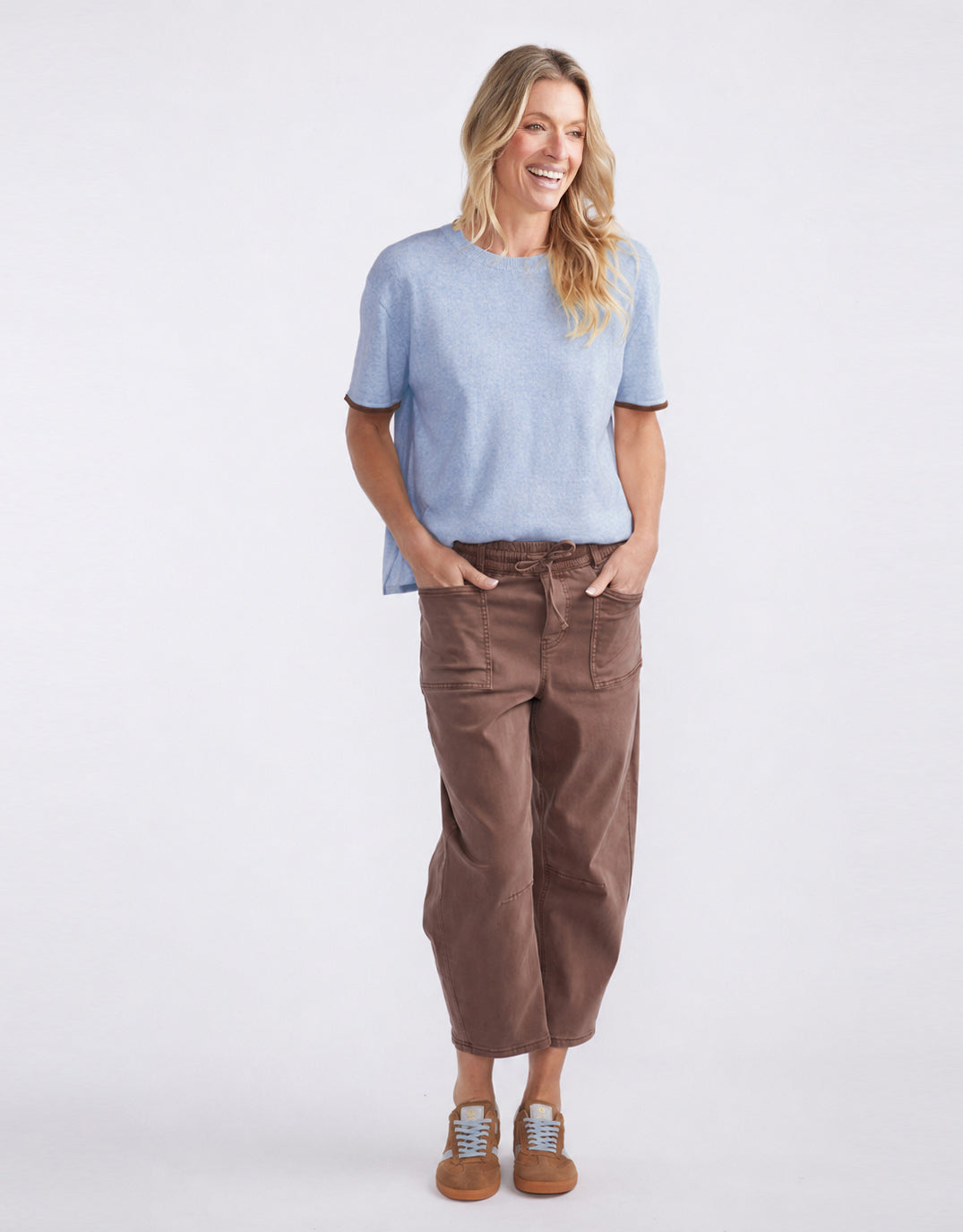 Frenchie Cotton Cashmere Tee - Ice Blue