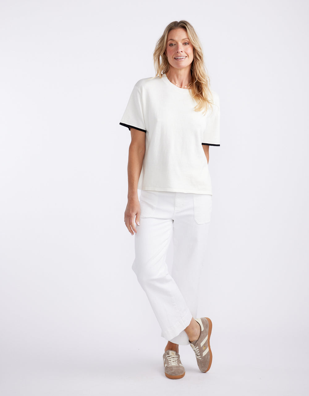Frenchie Cotton Cashmere Tee - White