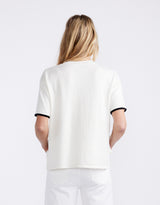 Frenchie Cotton Cashmere Tee - White