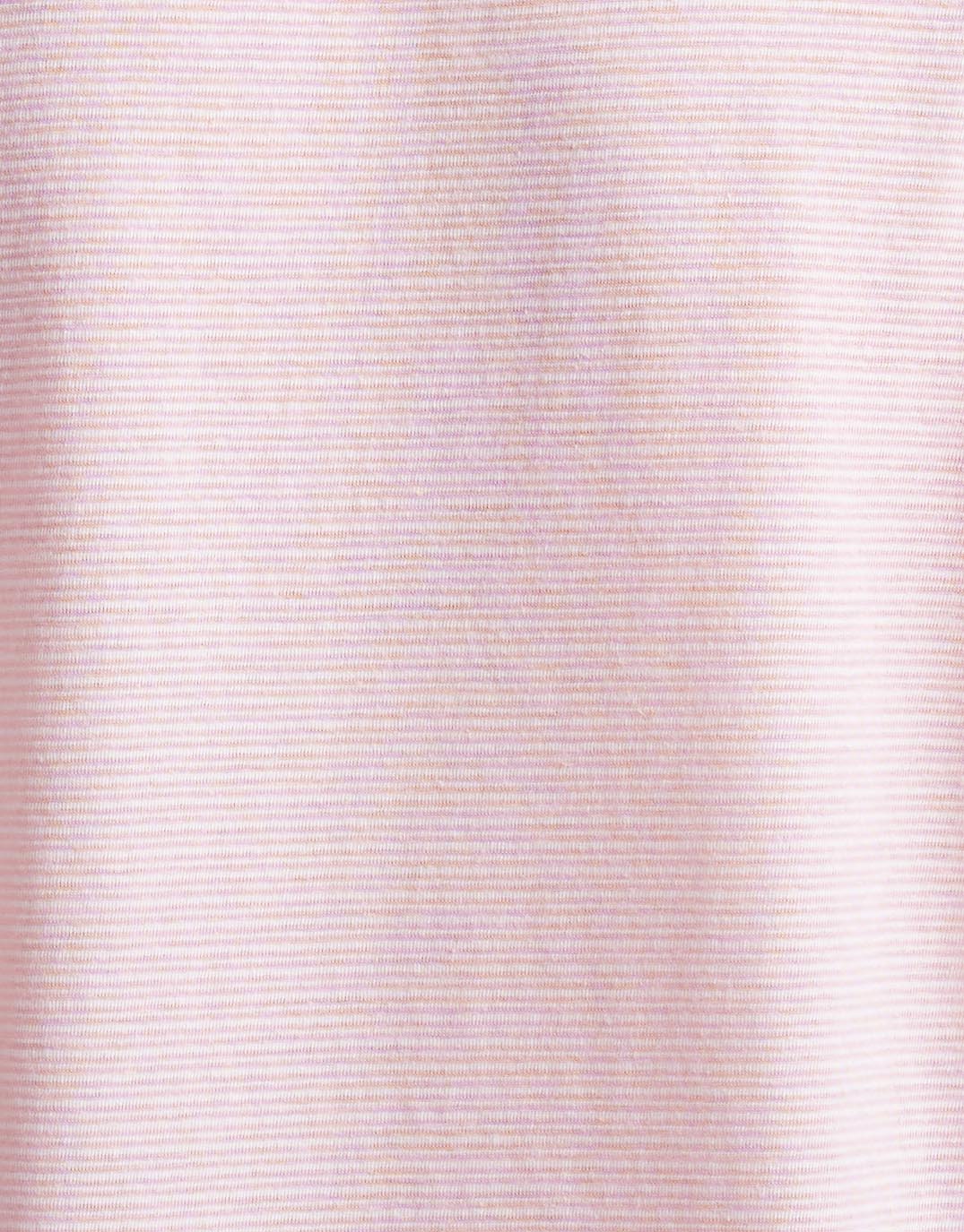 Gelati Stripe Vee Neck Tee - Ice Pink Stripe