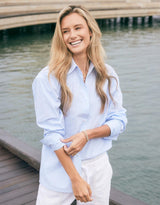 Hayley Classic Shirt - Blue Thin Stripe