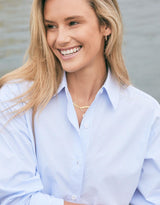 Hayley Classic Shirt - Blue Thin Stripe
