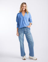 white-co-henley-sunset-top-danish-blue-womens-clothing