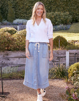 Henley Sunset Top - White