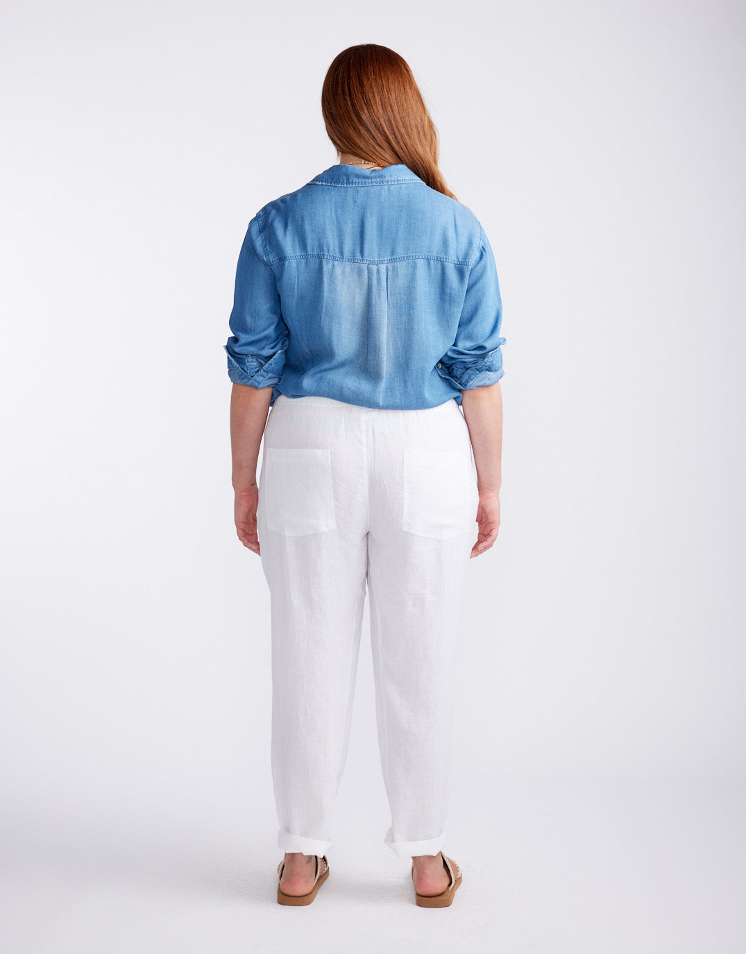 Linen Beach Comber Pant - White