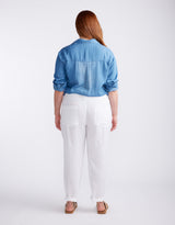 Linen Beach Comber Pant - White