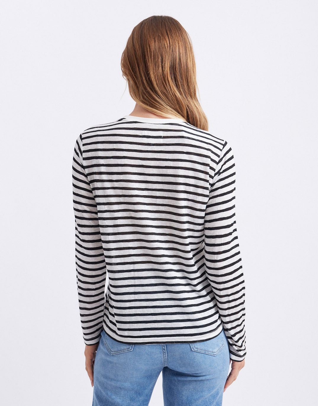 Long Weekend Top - White/Black Stripe