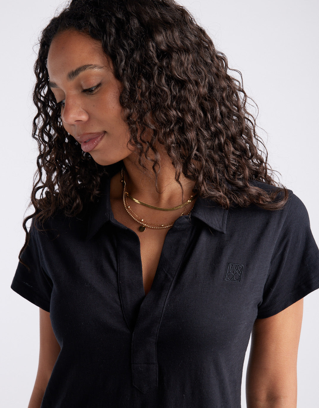 Olivia Polo Tee Dress - Black