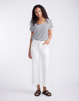 Original V Neck T-Shirt - Black/White Stripe