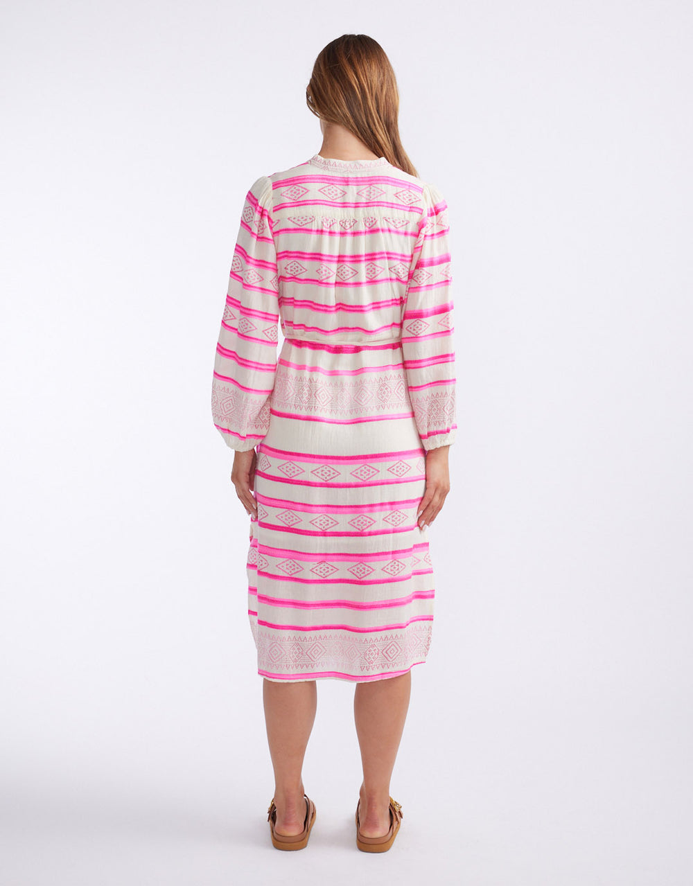 Palm Island Dress - Neon Pink Stripe