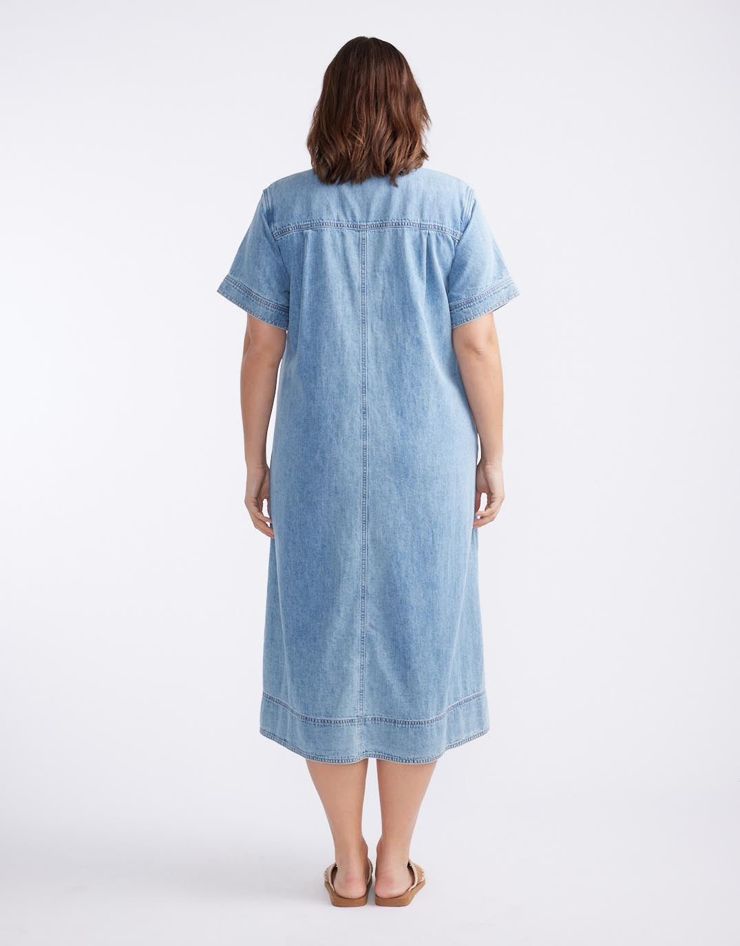 Claudia Midi Dress - Mid Wash