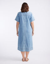 Claudia Midi Dress - Mid Wash