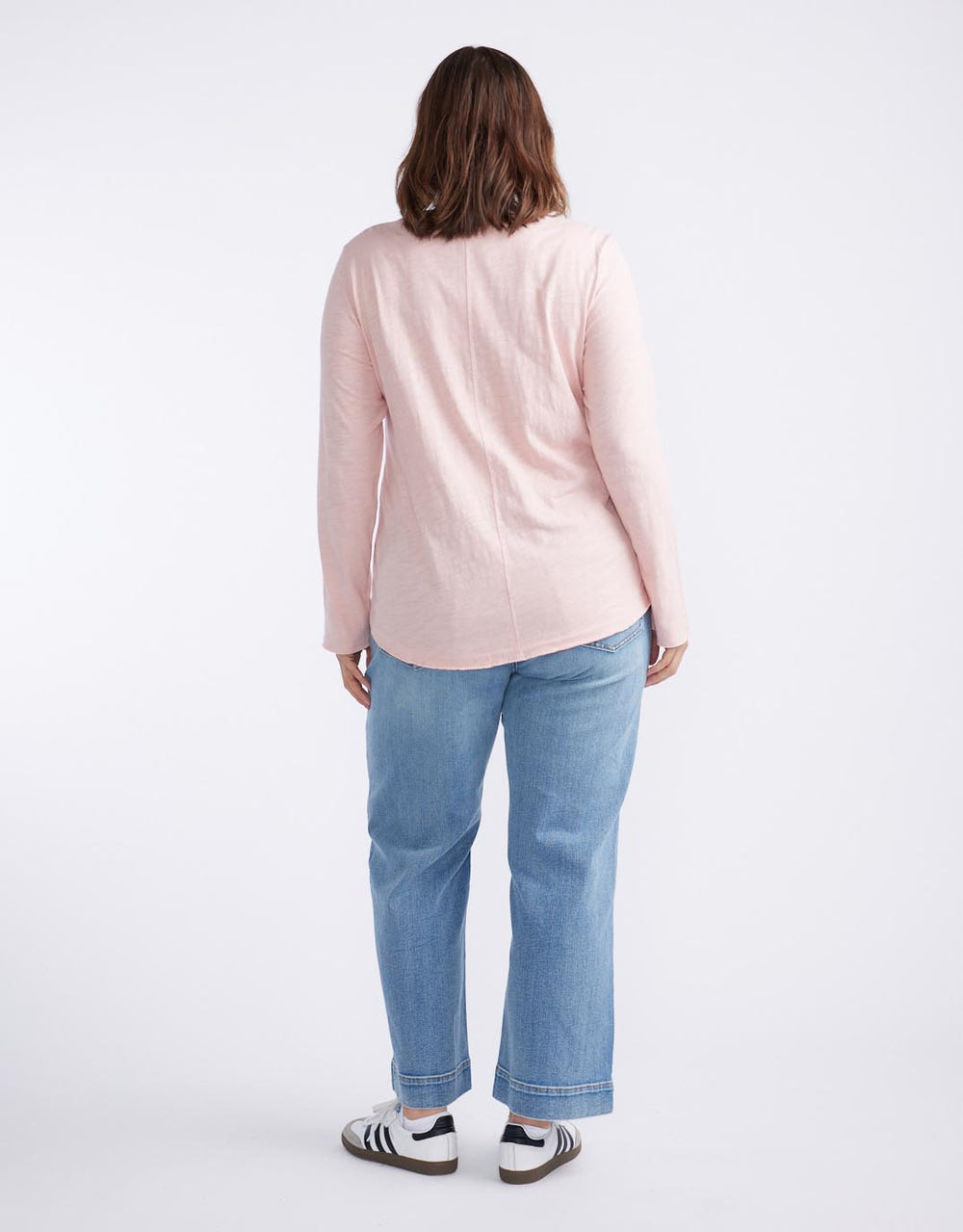 Essential Scoop Hem Long Sleeve T-shirt - Dusty Rose