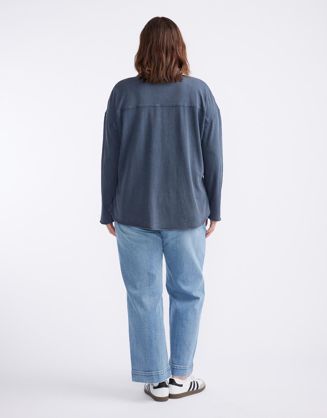 Henley Sunset Top - Washed Navy