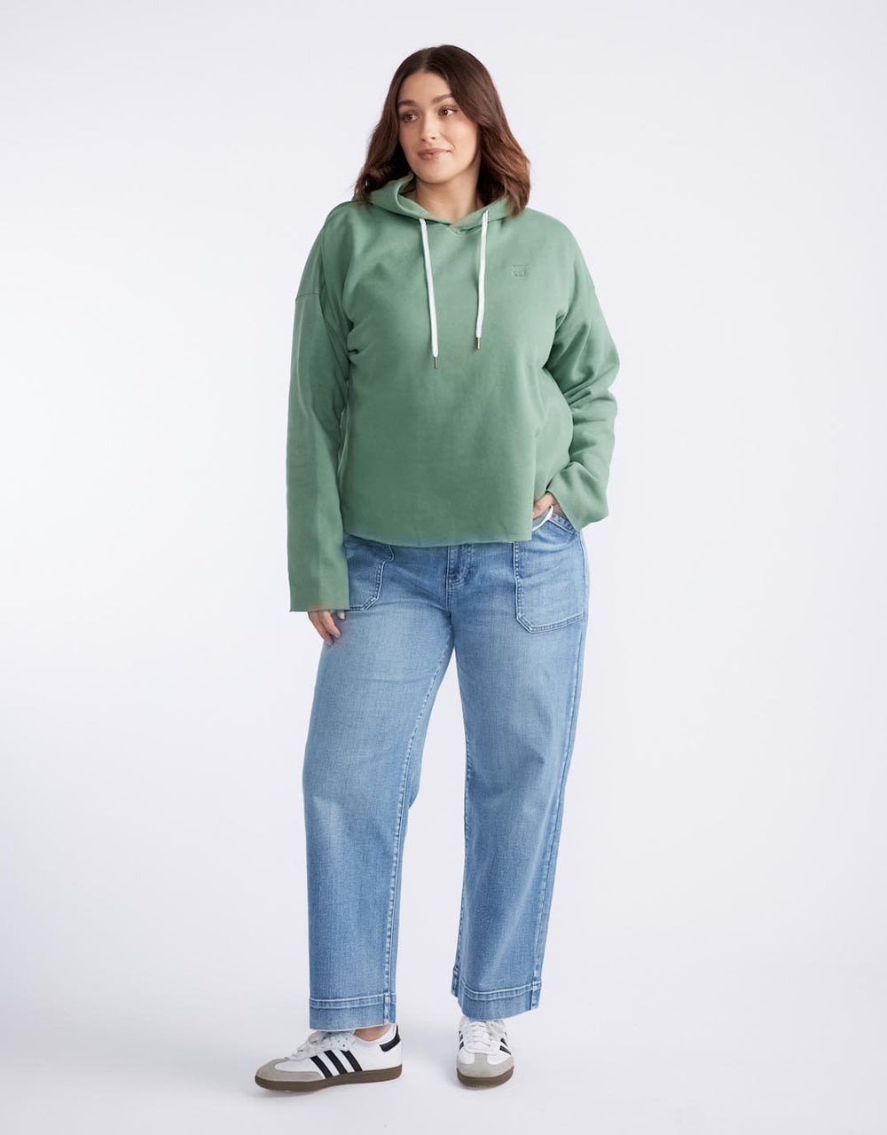 Monogram Fleece Hoodie - Sage