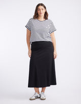 Timeless Ponte Midi Skirt - Black