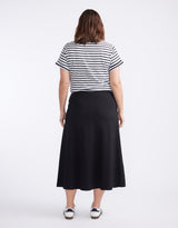 Timeless Ponte Midi Skirt - Black