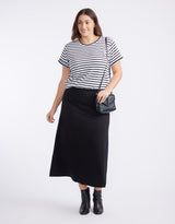 Timeless Ponte Midi Skirt - Black