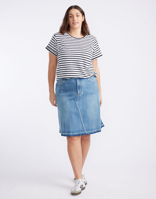Turn Back T-Shirt - White/Black Stripe