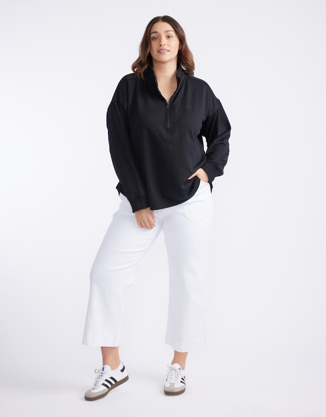Unwind Half Zip Sweater - Black