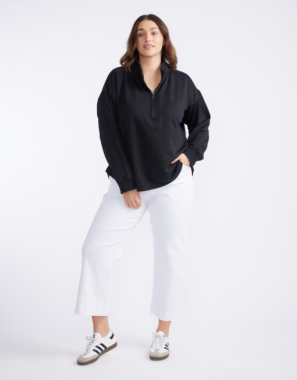 Unwind Half Zip Sweater - Black