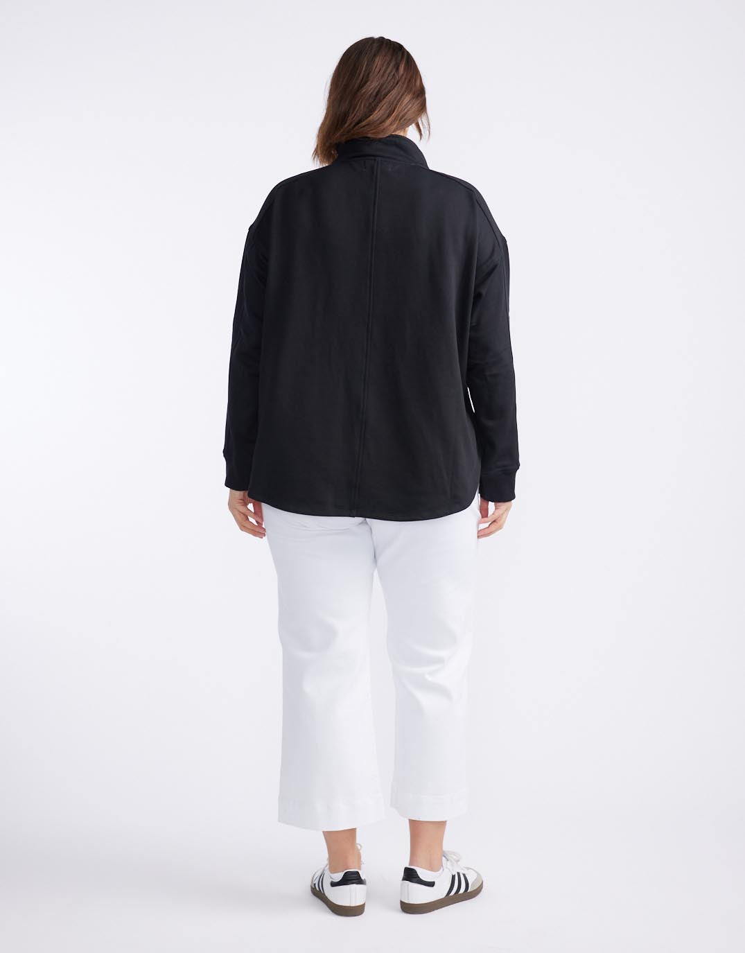Unwind Half Zip Sweater - Black