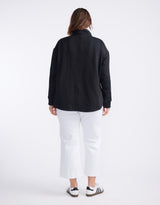 Unwind Half Zip Sweater - Black