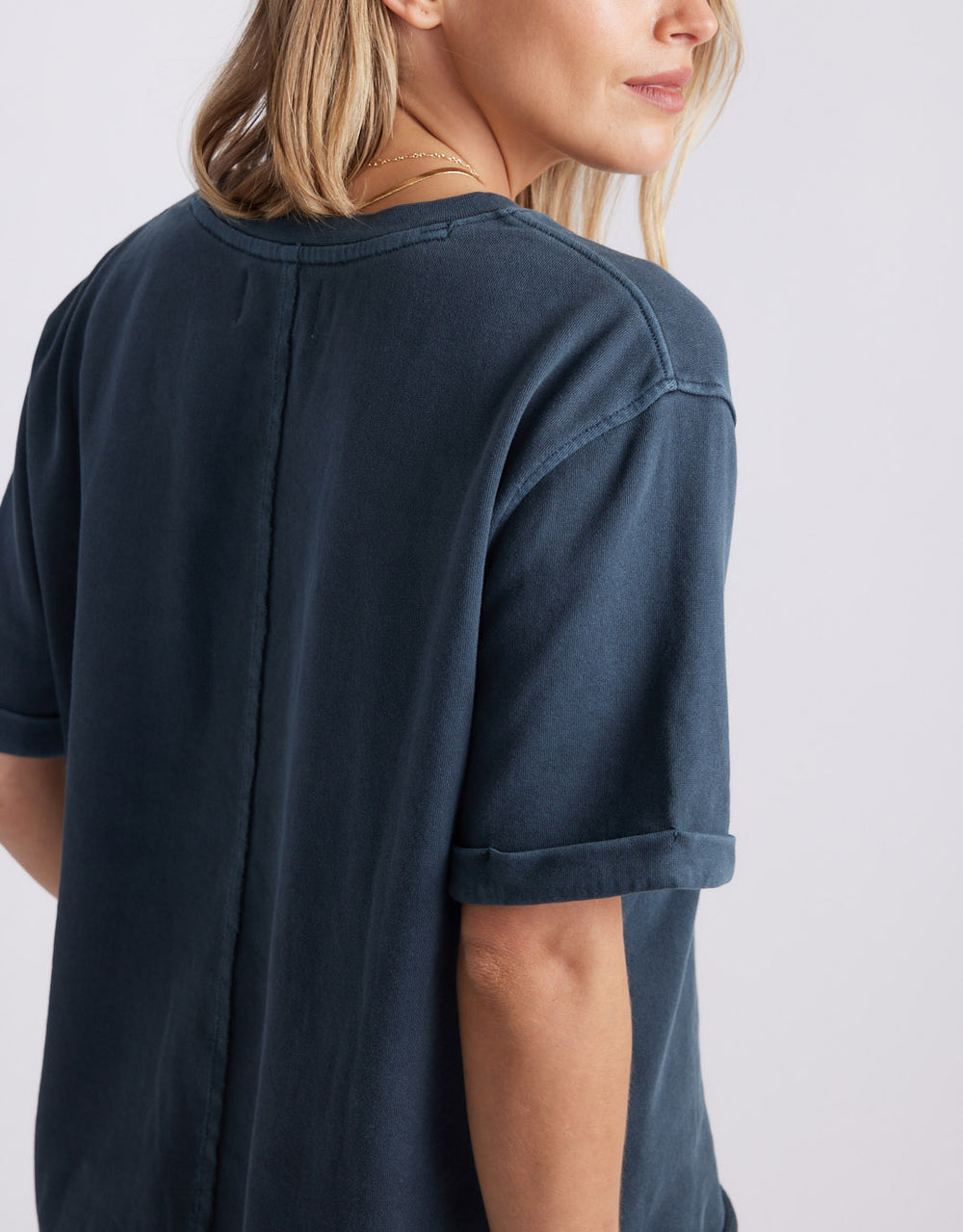 Raw Edge Tee - Washed Navy