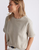 Raw Edge Tee - Washed Stone