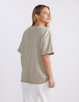 Raw Edge Tee - Washed Stone