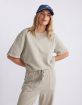 Raw Edge Tee - Washed Stone