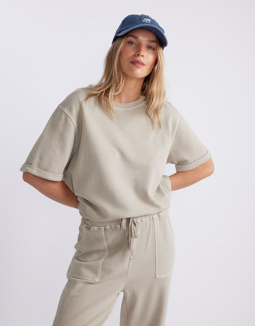 Raw Edge Tee - Washed Stone