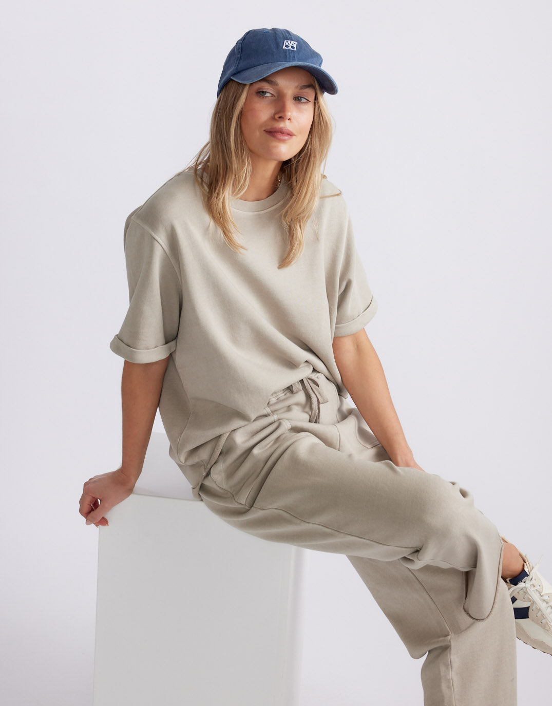 Raw Edge Tee - Washed Stone