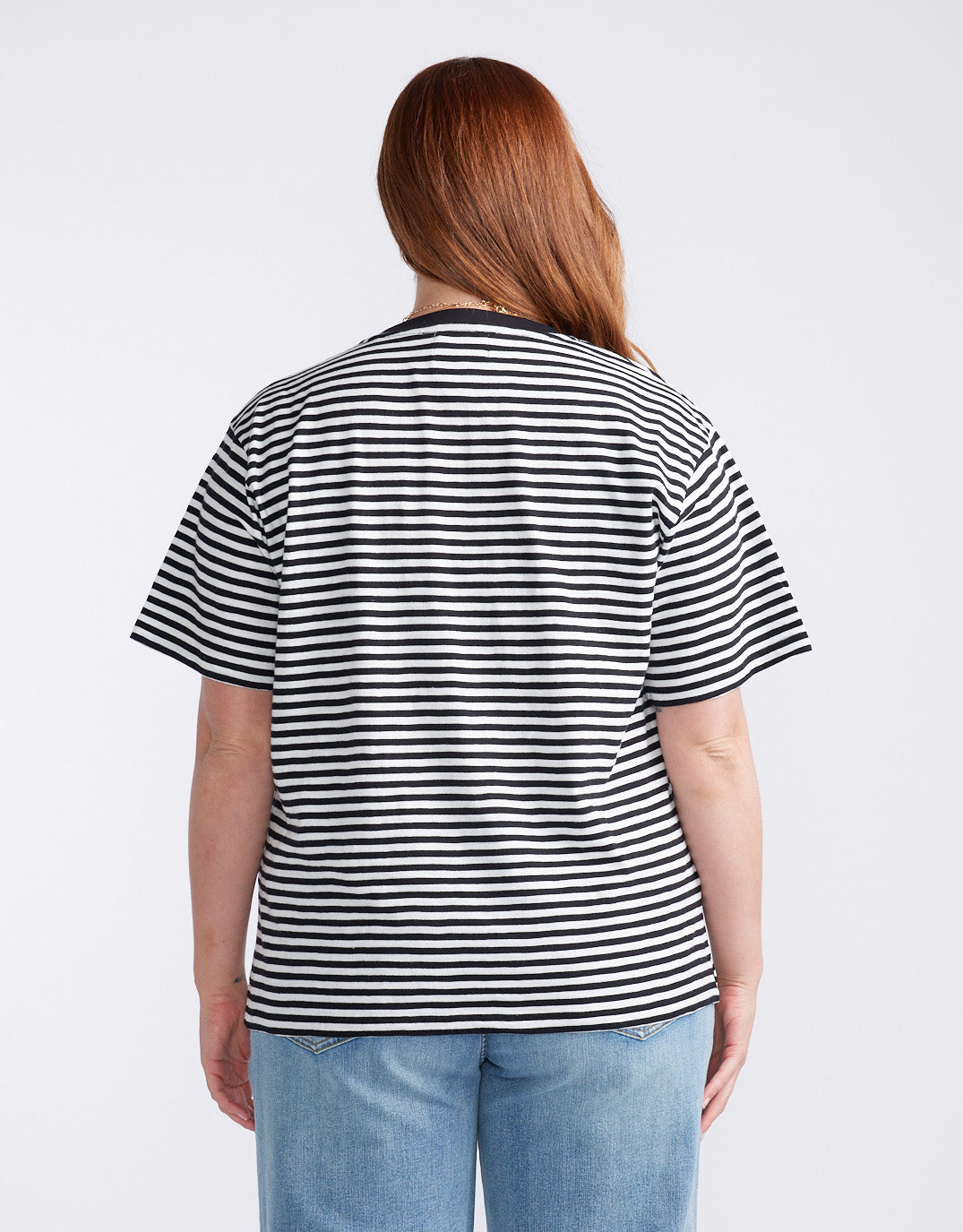 Relaxed Tee - Black/White Stripe