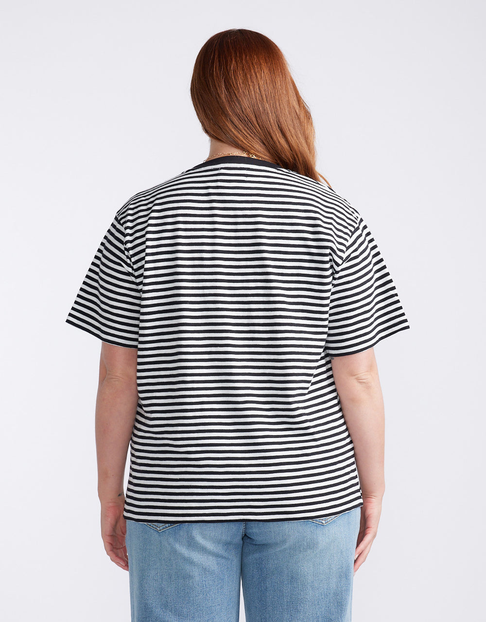 Relaxed Tee - Black/White Stripe