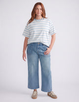 Relaxed Tee - Ice Blue/White