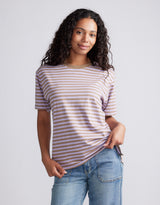 Relaxed Tee - Lilac/Chocolate