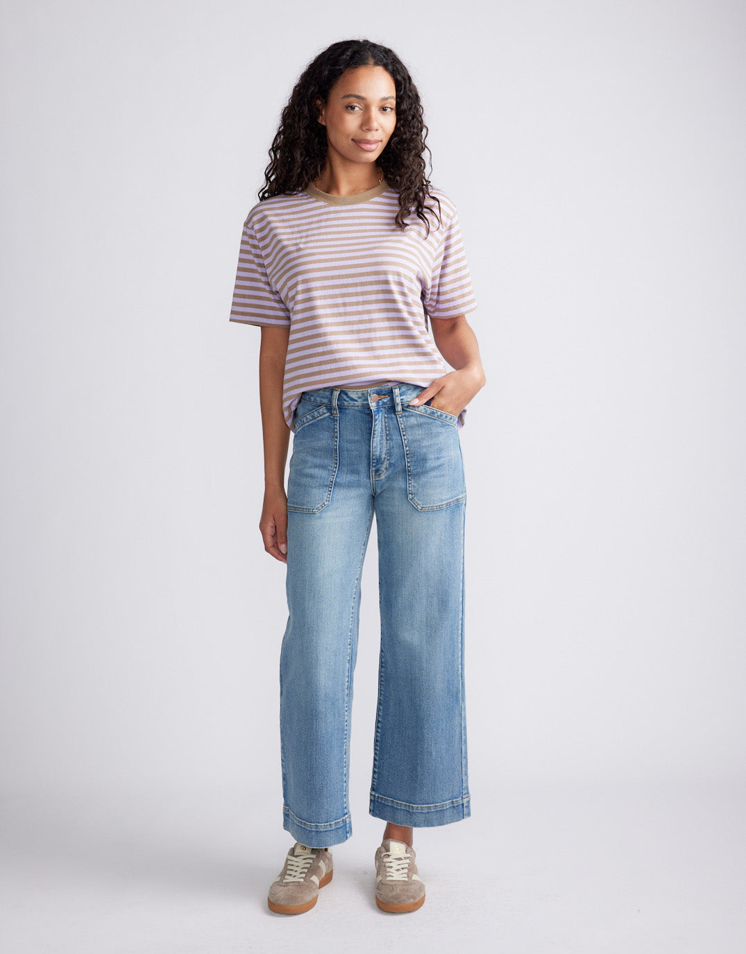 Relaxed Tee - Lilac/Chocolate
