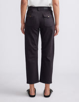 Saskia Cargo Barrel Jean - Washed Black