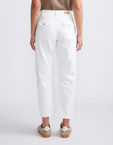 Saskia Cargo Barrel Jean - White