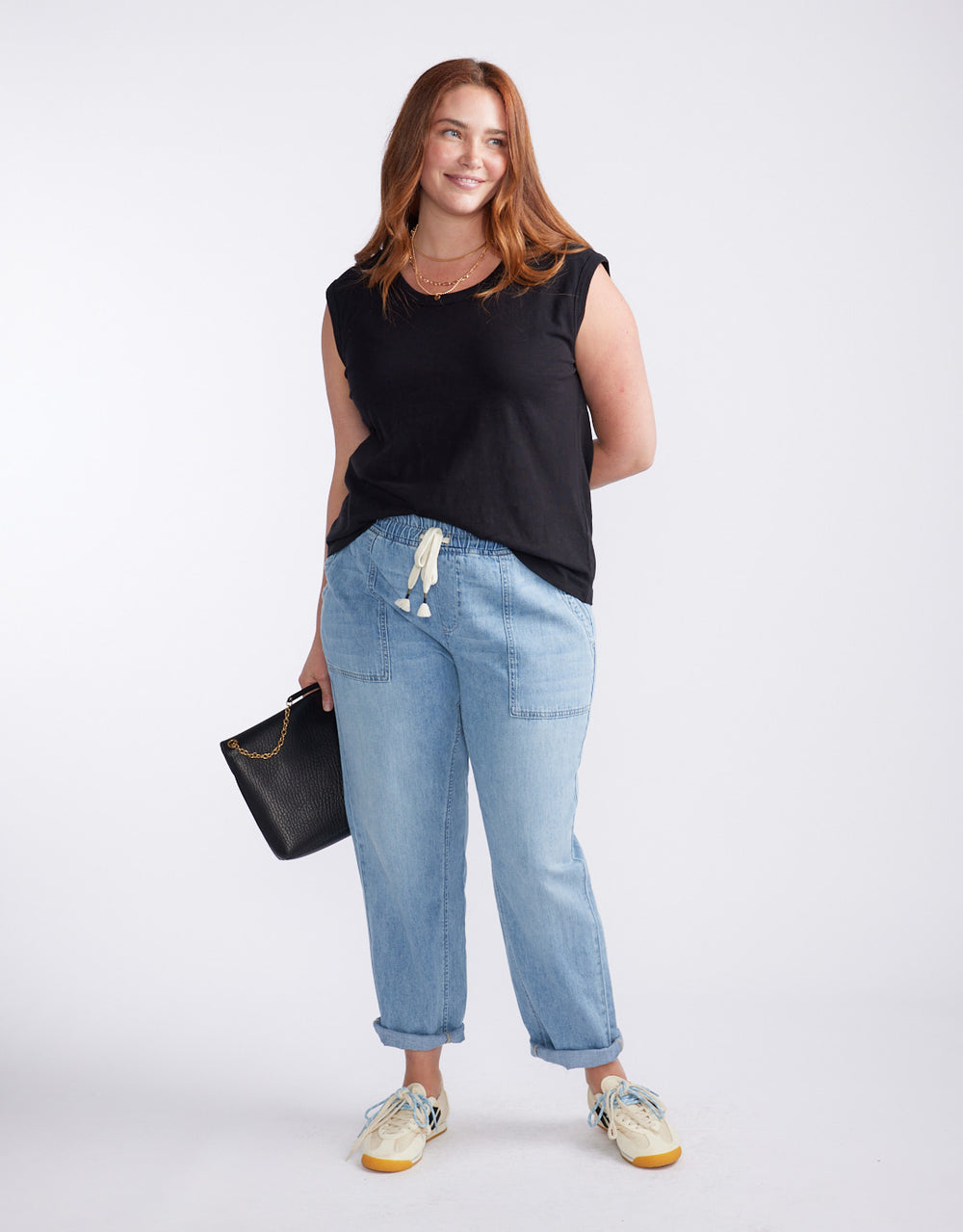 Scoop Hem Tank - Black