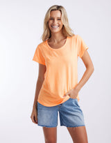 white-co-sorbet-stripe-round-neck-tee-neon-orange-womens-clothing